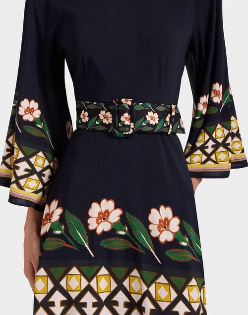 La Doublej Medium Belt Mayfair Black In Light Faille