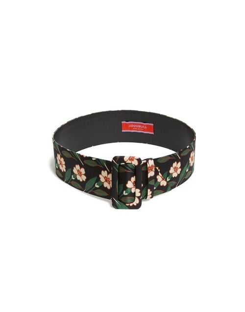 La Doublej Medium Belt Mayfair Black In Light Faille