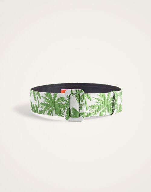 La Doublej Medium Belt Tropicana White In Jacquard Matelassé
