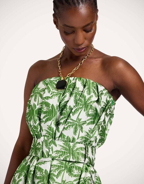 la doublej Medium Belt Tropicana White in Jacquard Matelassé