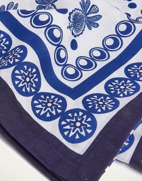 La Doublej Medium Tablecloth Big Pineapple Blu (Placée) In Linen