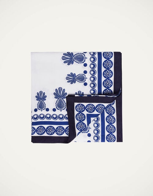 la doublej Medium Tablecloth Big Pineapple Blu (Placée) in Linen