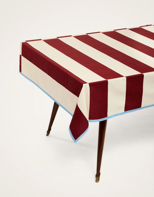 La Doublej Medium Tablecloth Contrada Bordeaux In Panama Cotton