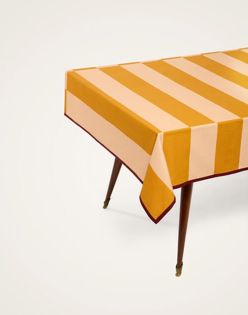 La Doublej Medium Tablecloth Contrada Light Pink In Panama Cotton