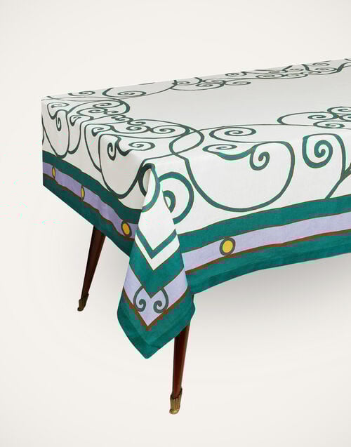 La Doublej Medium Tablecloth Cortile Lilac In Linen