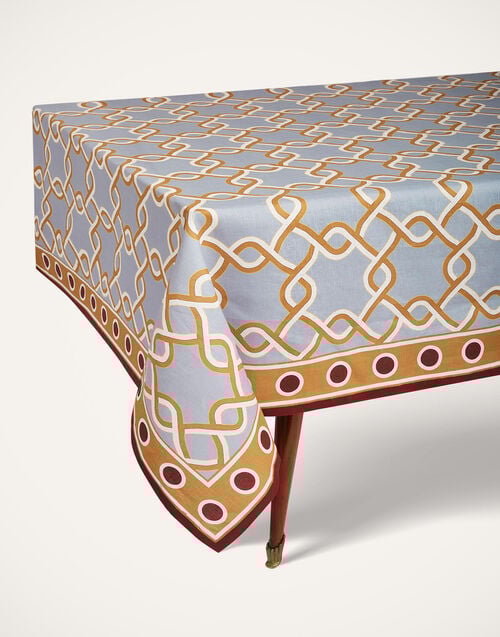 La Doublej Medium Tablecloth Tackle Turquoise In Linen