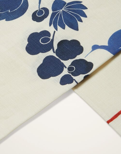 La Doublej Medium Tablecloth Wildbird Placée Blue In Linen