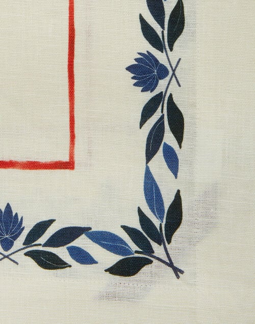 La Doublej Medium Tablecloth Wildbird Placée Blue In Linen