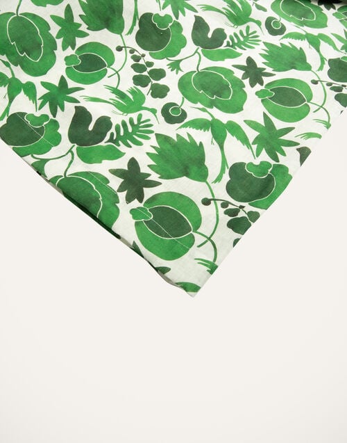 La Doublej Medium Tablecloth Wildbird Verde In Linen