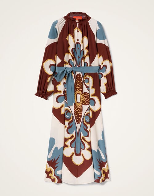 La Doublej Midi Cerere Shirt Dress Palazzo Placée Chocolate In Crepe De Chine