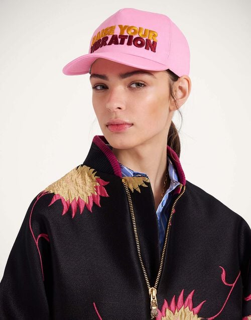 La Doublej Milano Cap Raise Your Vibration Pink In Twill Cotton