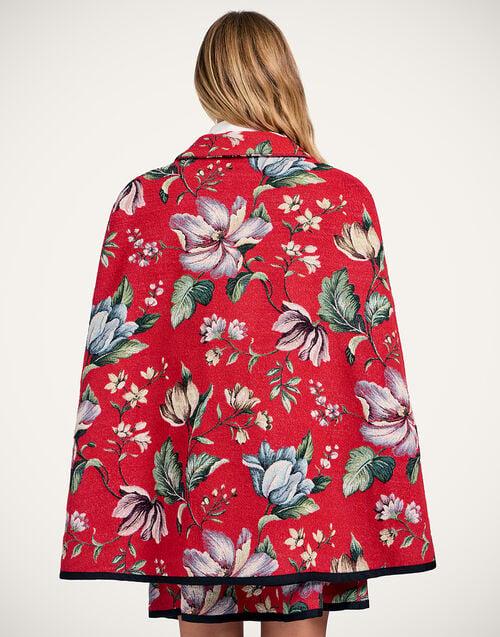 La Doublej Milano Mini Cape Honolulu Red In Jacquard