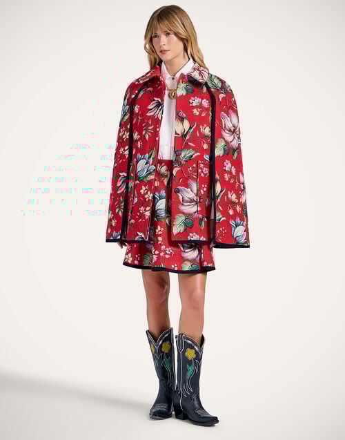 La Doublej Milano Mini Cape Honolulu Red In Jacquard