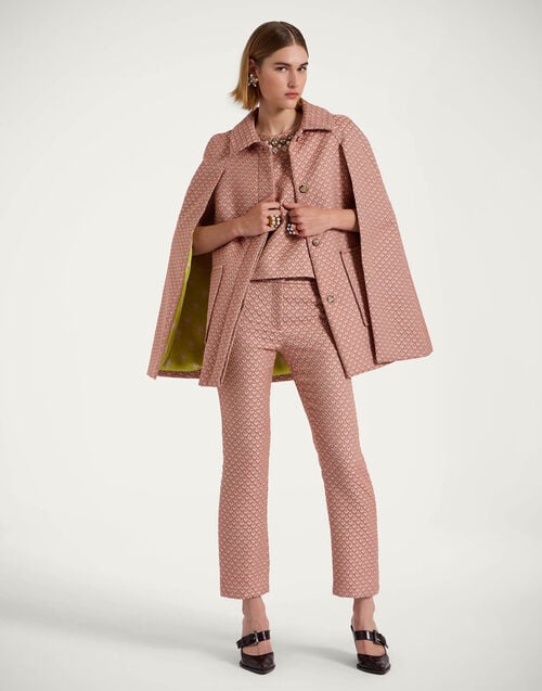 La Doublej Milano Mini Cape Tulip Pale Pink In Jacquard