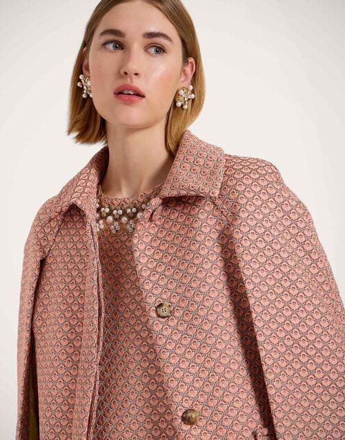 La Doublej Milano Mini Cape Tulip Pale Pink In Jacquard