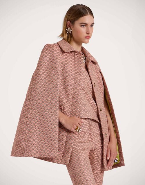 la doublej Milano Mini Cape Tulip Pale Pink in Jacquard