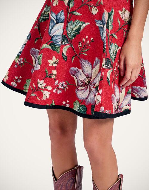 La Doublej Mini Dolce Vita Skirt Honolulu Red In Jacquard