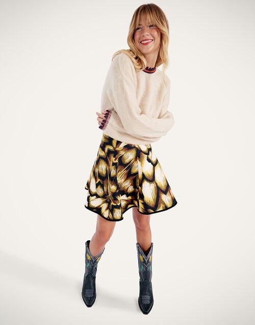 La Doublej Mini Dolce Vita Skirt Monarch Black In Cady Wool