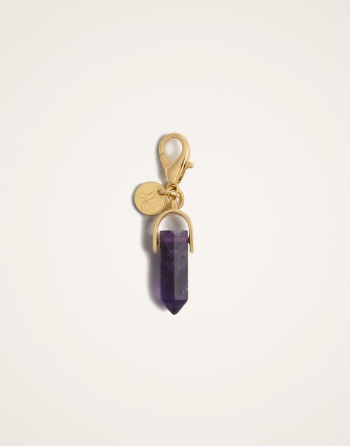 La Doublej Mini Pillar Charm 24k Gold Plate & Amethyst