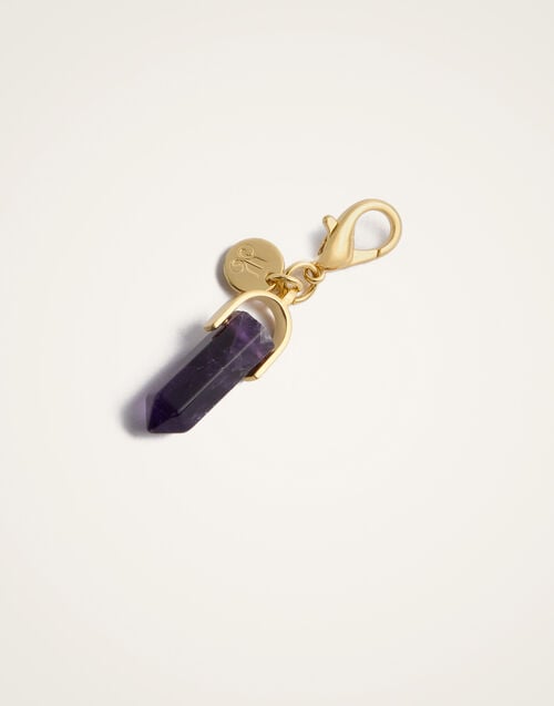 La Doublej Mini Pillar Charm 24k Gold Plate & Amethyst