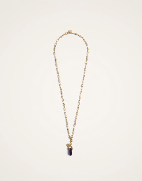 La Doublej Mini Pillar Charm 24k Gold Plate & Amethyst