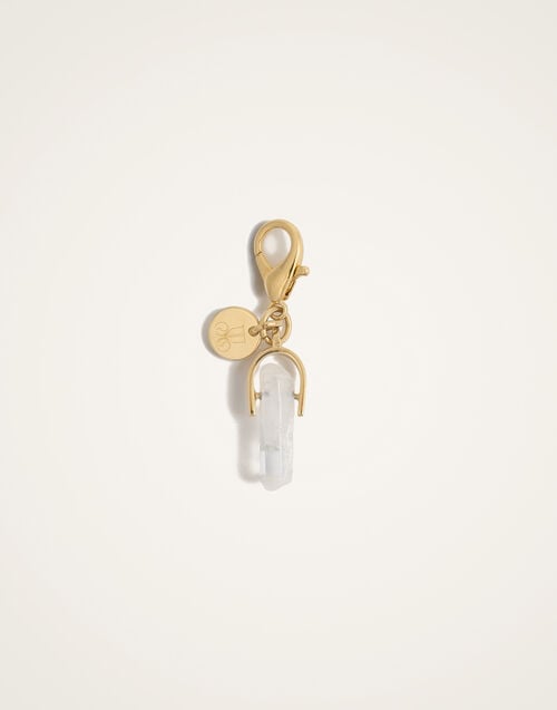 La Doublej Mini Pillar Charm 24k Gold Plate & Clear Quartz