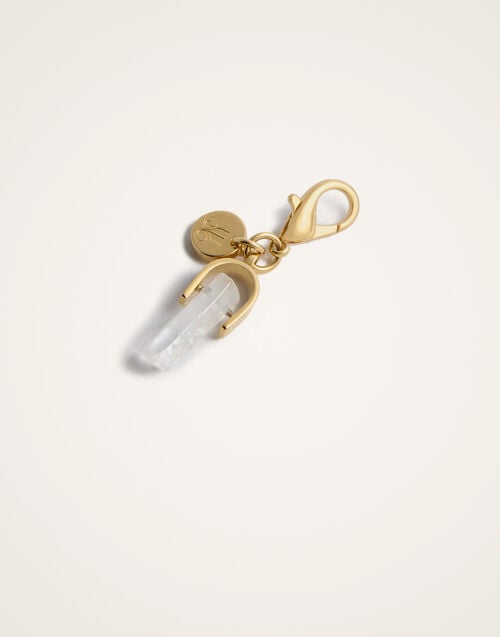 La Doublej Mini Pillar Charm 24k Gold Plate & Clear Quartz