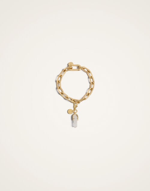 La Doublej Mini Pillar Charm 24k Gold Plate & Clear Quartz