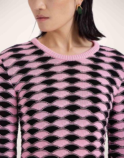 La Doublej Mini Sunset Dress Multicolor Pink & Green In Cotton Knit