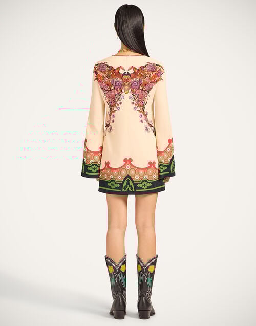 La Doublej Mini Supremes Swing Dress Mariposa Placée Ivory In Envers Satin