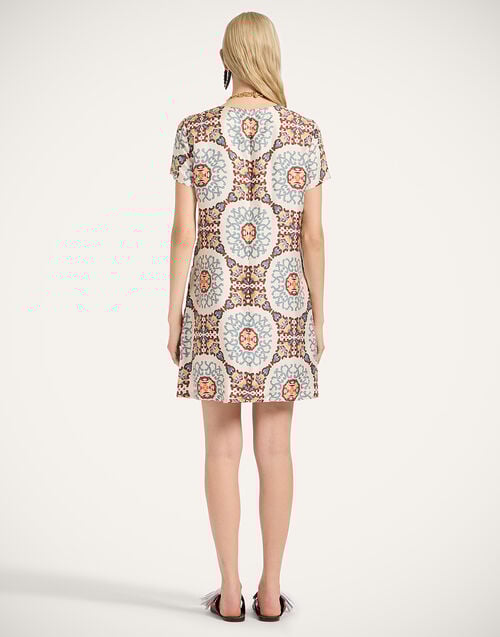 La Doublej Mini Swing Dress Ballata Ivory In Silk Twill