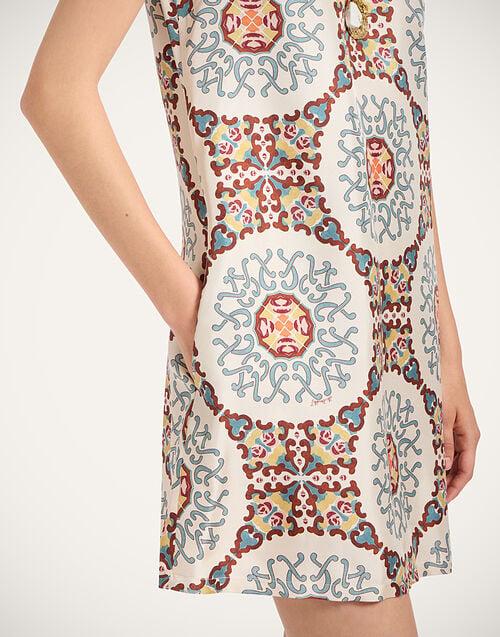 La Doublej Mini Swing Dress Ballata Ivory In Silk Twill