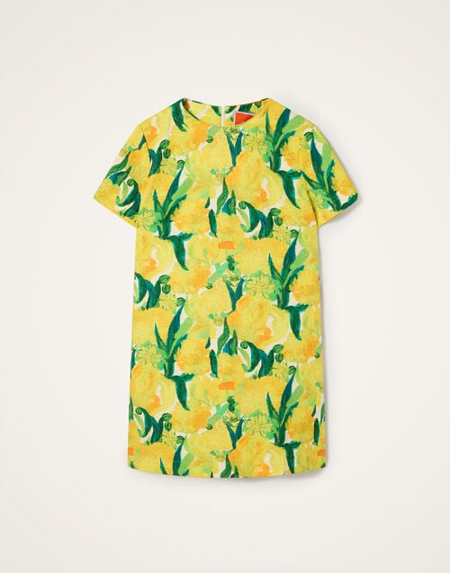 La Doublej Mini Swing Dress Zesty Yellow In Rustic Cotton