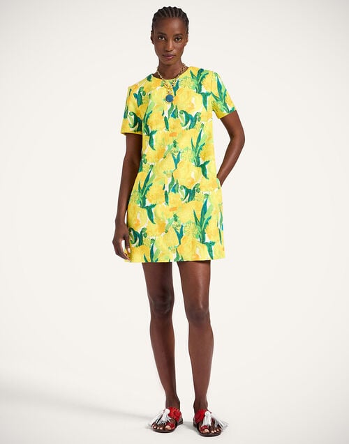 la doublej Mini Swing Dress Zesty Yellow in Rustic Cotton