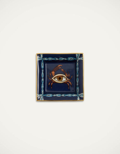 la doublej Mini Trinket Tray The Crab Midnight Blue in Porcelain