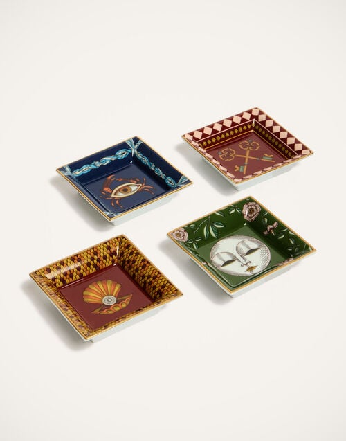 La Doublej Mini Trinket Tray The Keys Bordeaux In Porcelain