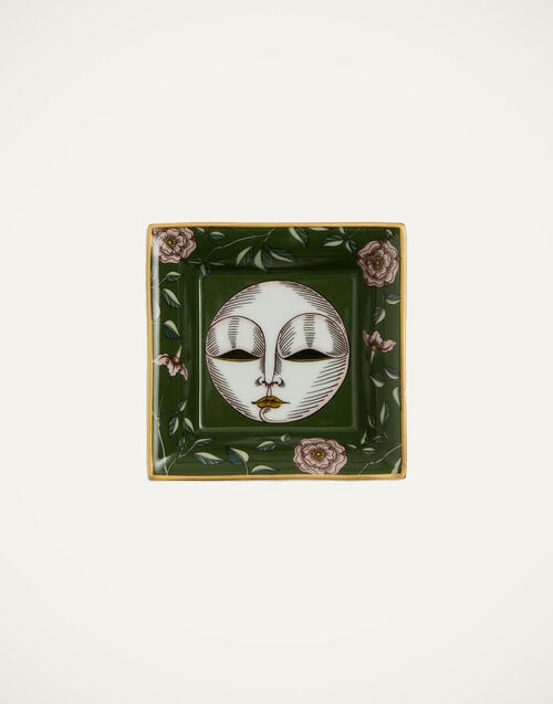 la doublej Mini Trinket Tray The Moon Dark Green in Porcelain