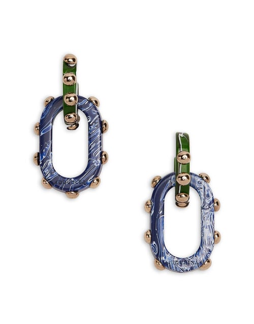 la doublej Nefertiti Double Earrings Dark Green in Acrylic Resin