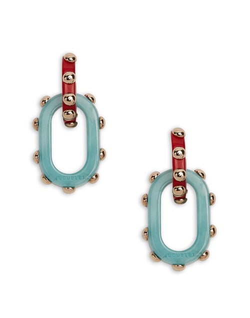 la doublej Nefertiti Double Earrings Red in Acrylic Resin