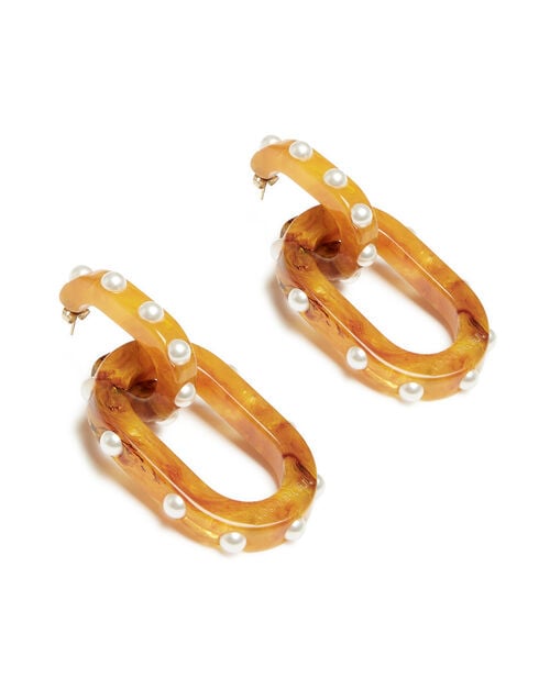 La Doublej Nefertiti Double Earrings Solid Rust In Acrylic Resin
