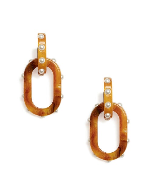 la doublej Nefertiti Double Earrings Solid Rust in Acrylic Resin