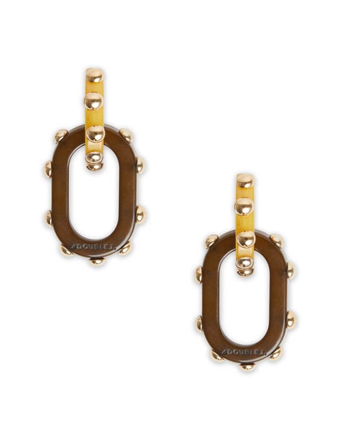 la doublej Nefertiti Double Earrings Solid Yellow in Acrylic Resin