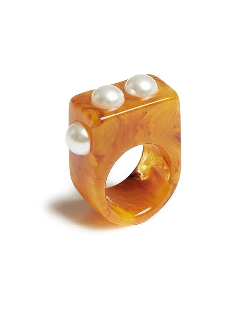 La Doublej Nefertiti Ring Solid Rust In Acrylic Resin