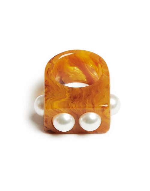 La Doublej Nefertiti Ring Solid Rust In Acrylic Resin