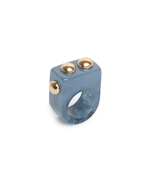 La Doublej Nefertiti Ring Solid Teal In Acrylic Resin