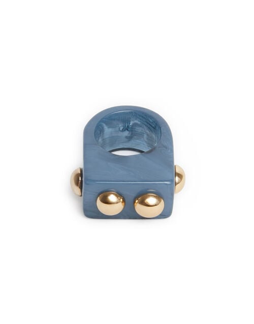 La Doublej Nefertiti Ring Solid Teal In Acrylic Resin