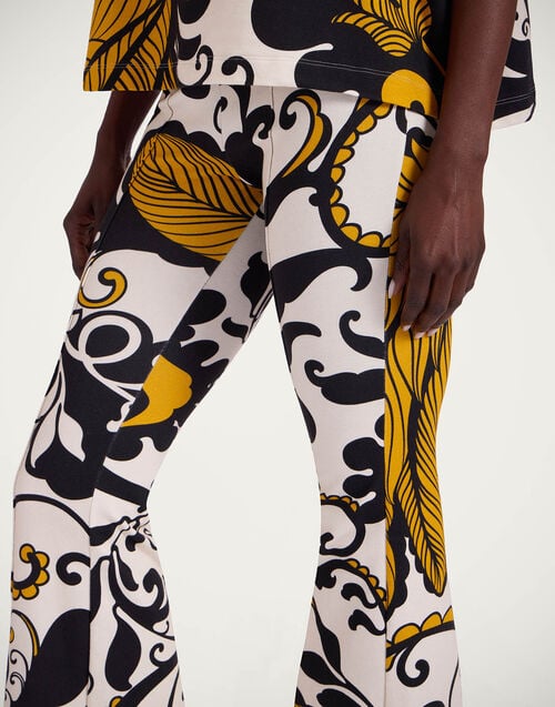 La Doublej New Meditation Pants Marea Black & White In Stretch Fleece