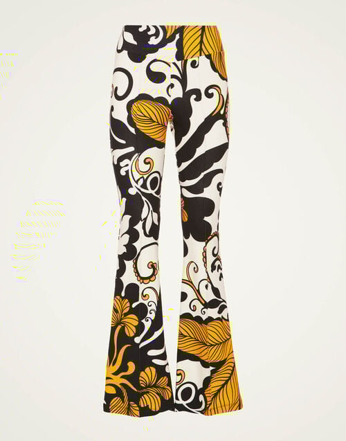 La Doublej New Meditation Pants Marea Black & White In Stretch Fleece