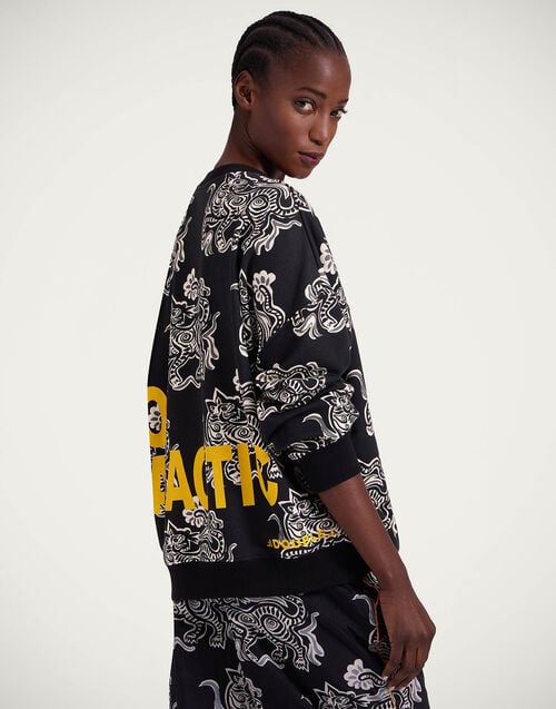 La Doublej Off Court Sweatshirt Crazy Tigers Black & White In Jersey