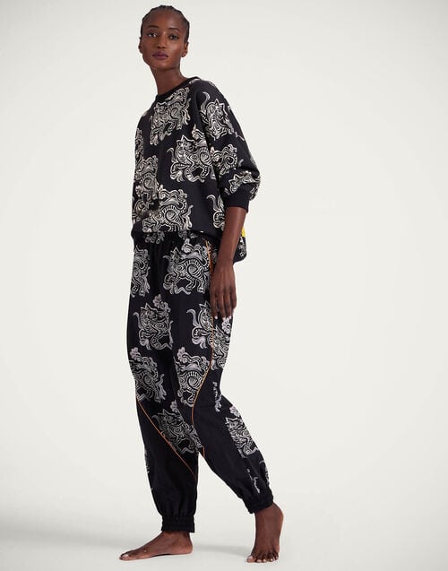 La Doublej Off Court Sweatshirt Crazy Tigers Black & White In Jersey